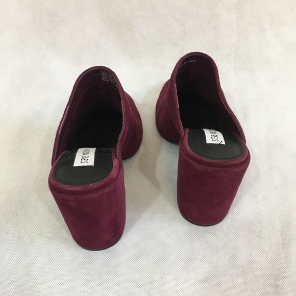 ✨Steve Madden burgundy suede heeled mules red 6.5 - Picture 3 of 7
